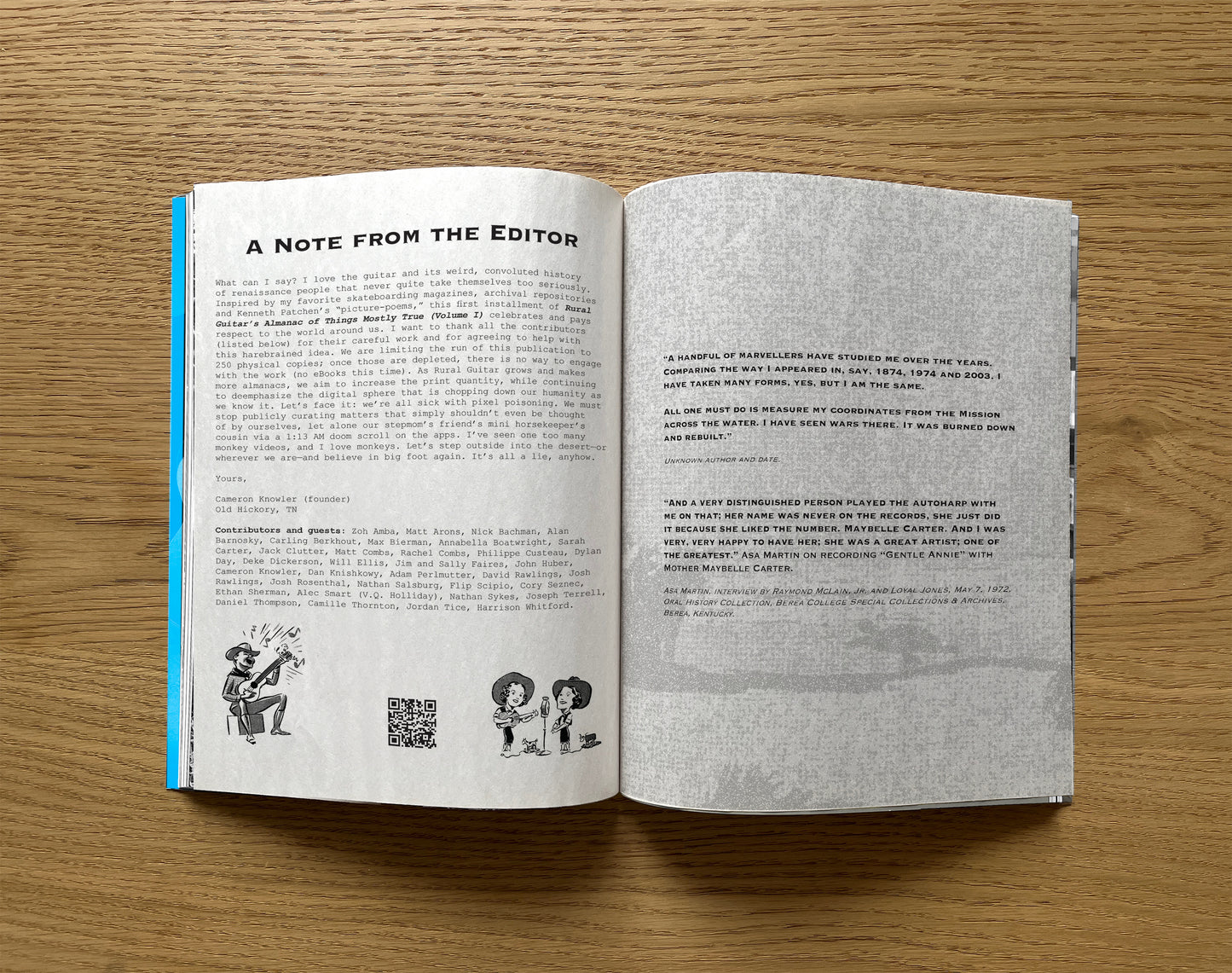 [PRE-ORDER] Rural Guitar's Almanac of Things Mostly True (Volume 1) by Cameron Knowler - The Fretboard Journal